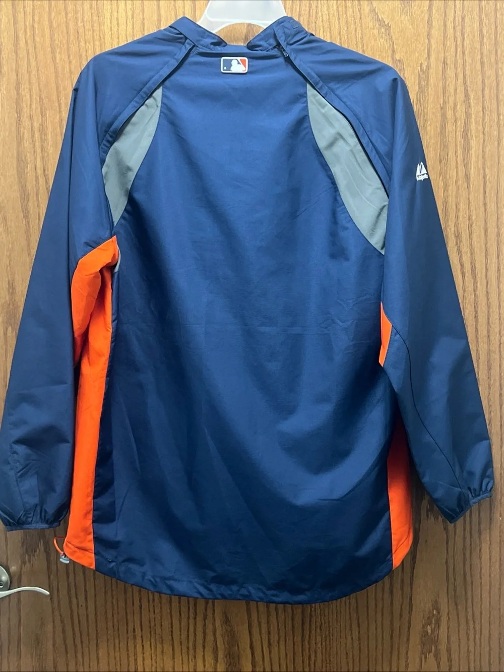 Majestic Navy and Orange Houston Astros Mens Pullover Rain Jacket